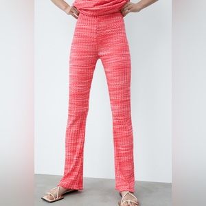 Zara rib texture pink pull on pants